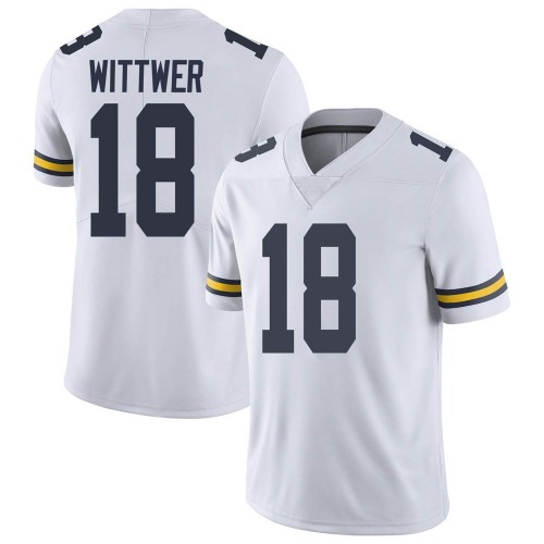 Max Wittwer Michigan Wolverines Youth NCAA #18 White Limited Brand Jordan College Stitched Football Jersey WKZ8554CB